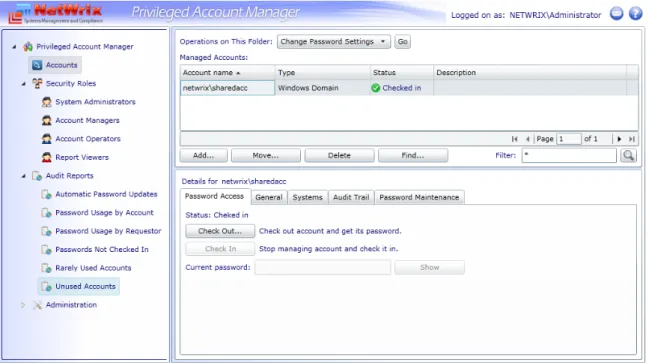 Figure 5.3: Netwrix Privileged Account Manager The product supports three types of managed accounts: