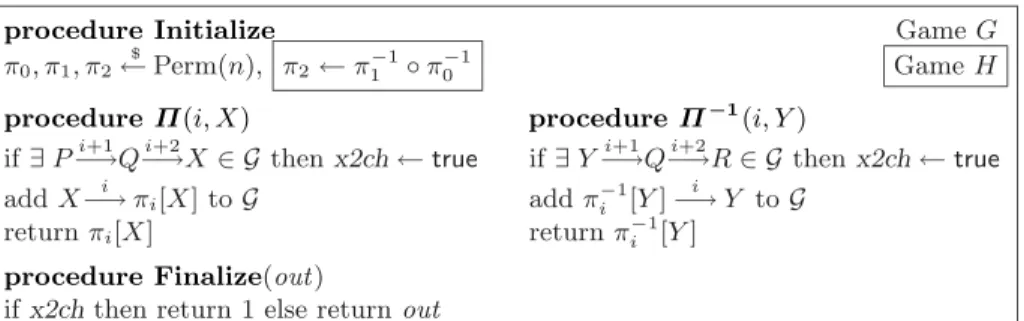 Fig. 3. Game H includes the boxed statement, game G does not.