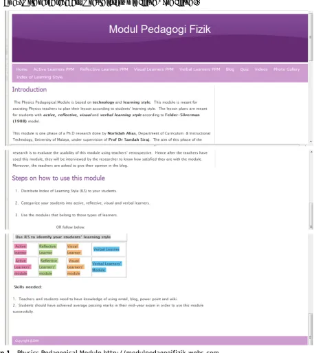 Figure 1.  Physics Pedagogical Module http://modulpedagogifizik.webs.com 