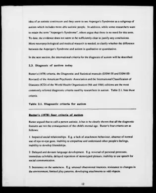 Table 2.1. Diagnostic criteria for autism * 1 2 3
