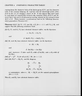 table of the normal subgroup M ,of be some kind o f compatibility between the character tables of  together with the knowledge of the orbits G on the set of coujugacy classes of M 
