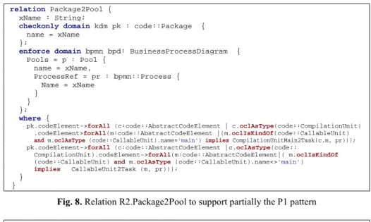 Fig. 8. Relation R2.Package2Pool to support partially the P1 pattern 