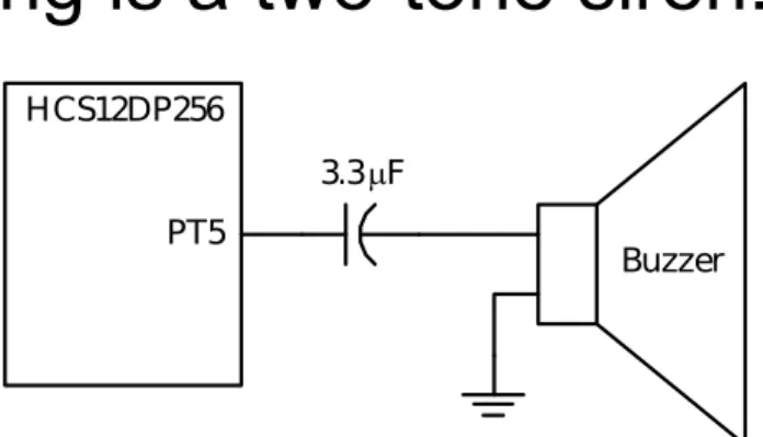 Figure 8.21 Circuit connection for a buzzer