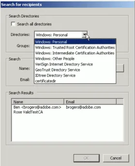 Figure 26  Digital IDs: Searching for certificates