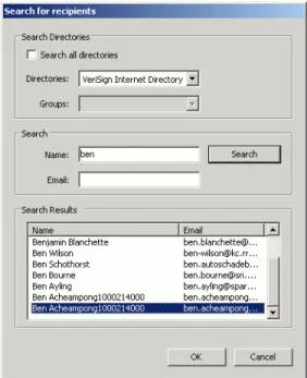 Figure 27  Searching for a document recipients