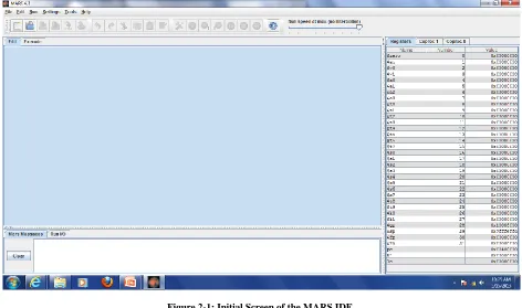Figure 2-1: Initial Screen of the MARS IDE 