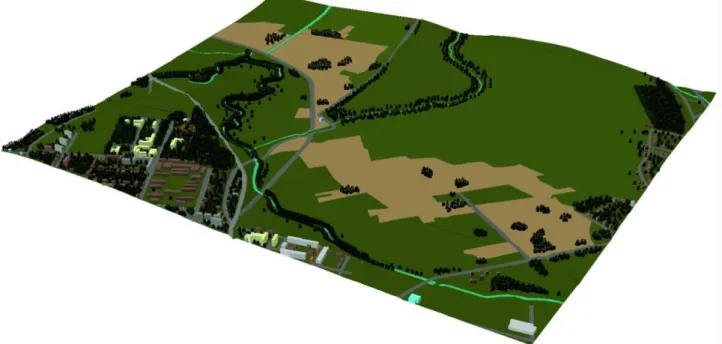 Fig. 2. 3D city model representing the Sekcov area in 1959 