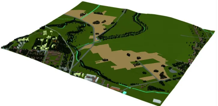 Fig. 4. 3D city model representing the Sekcov area in 1979 