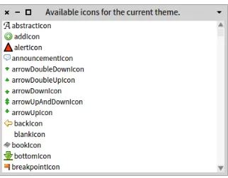 Figure 2-3Screen shot of the list of Icons