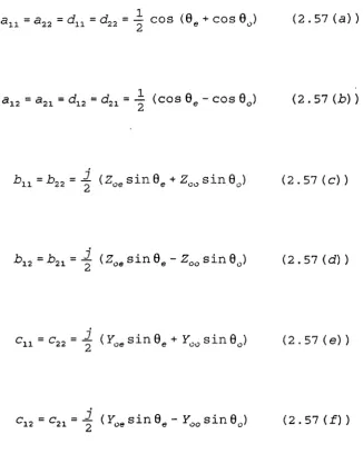 figure (2.12), °e' 00 are even and odd mode electrical lengths of