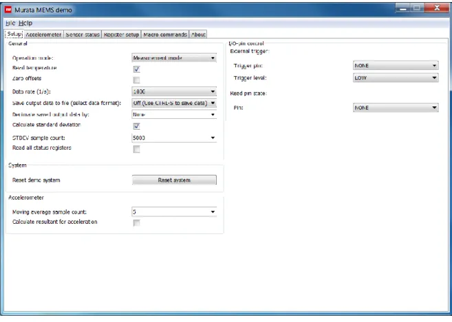 Figure 5. Setup view 
