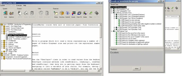 Figure 2.2: CourseMarker main student interface Figure 2.3: CourseMarker student interface - rep- rep-resentation of marks and feedback