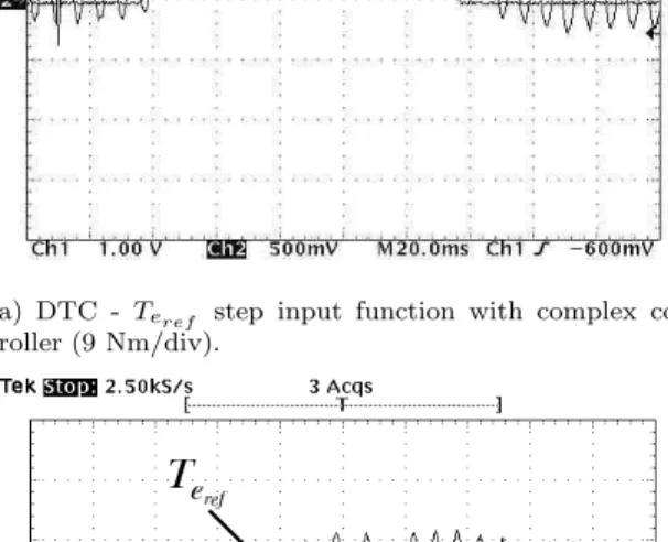 Figure 8: Speed forwad and reversal operation and cur- cur-rent of phase a (10 A/div).