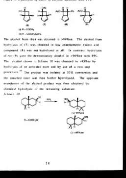 Figure 9. Hydrolysis o f esters of bicyclic alcohols with PPL.