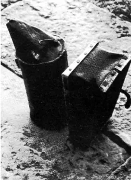 fig. II Separating frames with the hook of  a hive tool. 