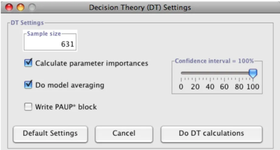 Figure 9. Options for the DT performance-based selection. 