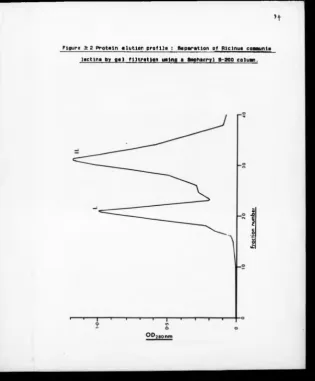 Figure 3: 2 Protein elution profile ; Separation of Rlclnua co— unis 