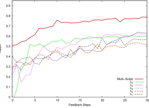 Figure 9 presents the Kappa × Feedback Steps curves for the COFFEE dataset. Figure 10 shows the Overall Accuracy × Feedback Steps curves for the COFFEE dataset.