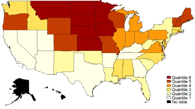 Figure 1a: Social capital by state 