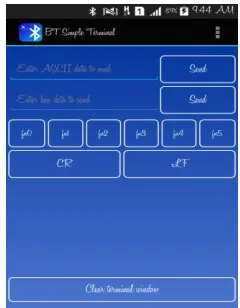 Fig. 8:  Bluetooth terminal application. 
