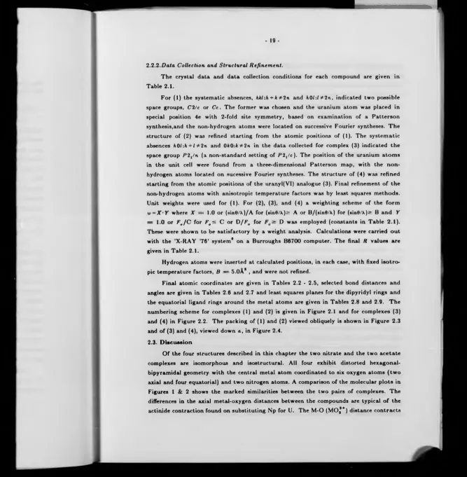 Table 2.1.For (1) the systematic absences, hkl-.h + k *2n and hOl-.l *2n, indicated two possible 
