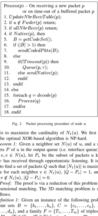 Fig. 2. Packet processing procedure of node h