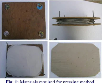 Fig. 1: Materials required for pressing method. 