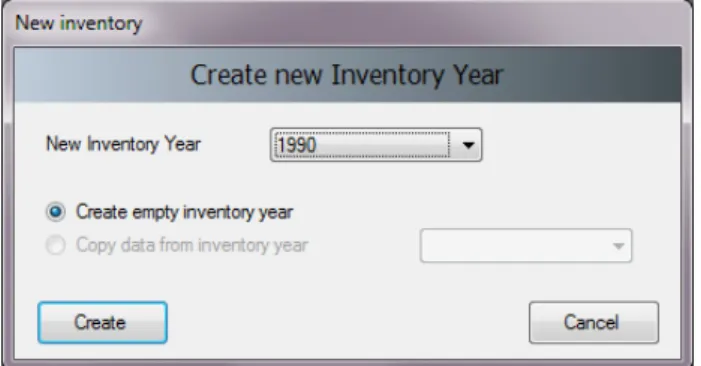 Figure 2.3 – Creating Inventory Year     
