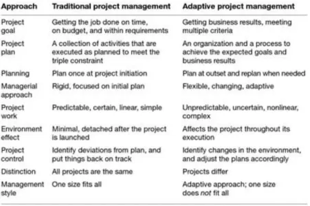 Table 1 adaptive project management (Shenhar and Dvir 2007) 