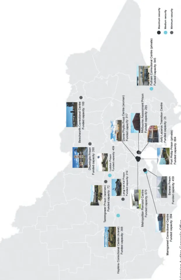 Figure 1A  Victoria’s prisons at September 2012 Source: Victorian Auditor-General’s Office