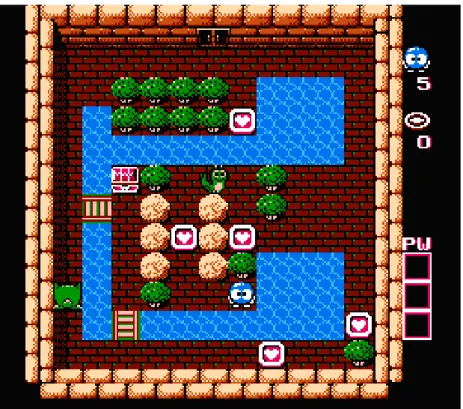 Figure 1.1 One of the levels in the game Adventures of Lolo [6] 