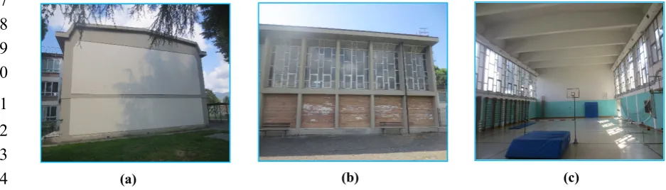 Figure 3. Lateral (a), front (b) and internal (c) views of the building. 