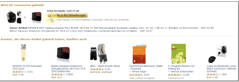 Figure 2: Screenshot from the experiment of a participant with recommendation system 