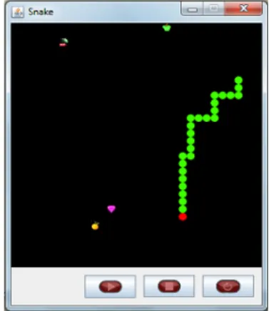Fig. 1. The initial version of the Snake game. Fig. 2. The extended version of the Snake  game.