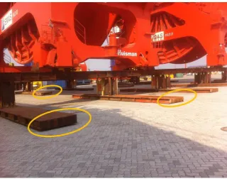 Figure 8: Gap between end of the SBs and the floor surface 