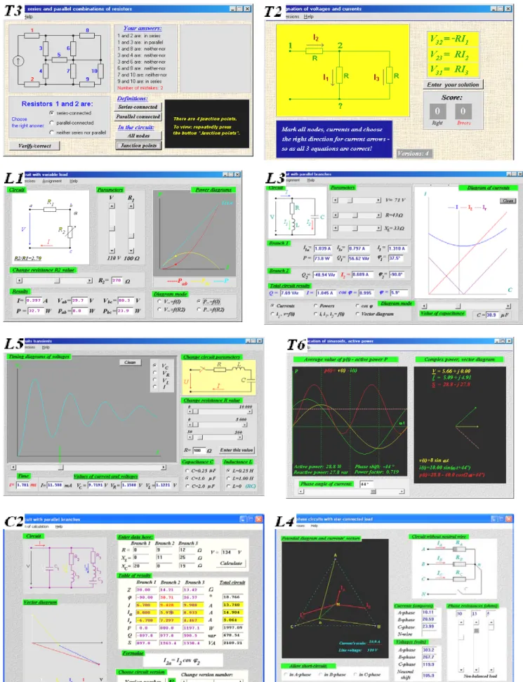 Fig. 1. Screen copy examples: running programs from CD ”ELCIRA” 