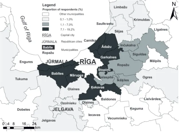 Figure 4. School trips from Riga agglomeration to Riga (n = 324) Source: made by author