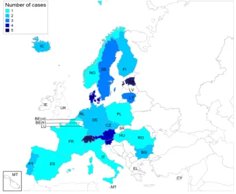 Table 21. Number of case studies by type of recognition 