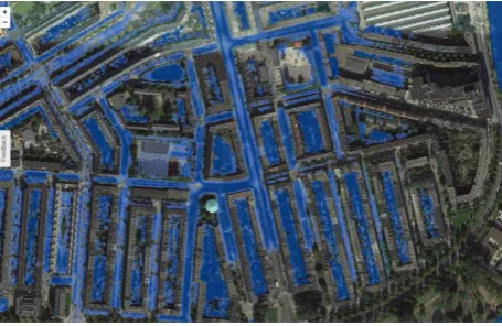Figure 8: Rijnstraat after a rainfall event of 100 mm in 1 hour 
