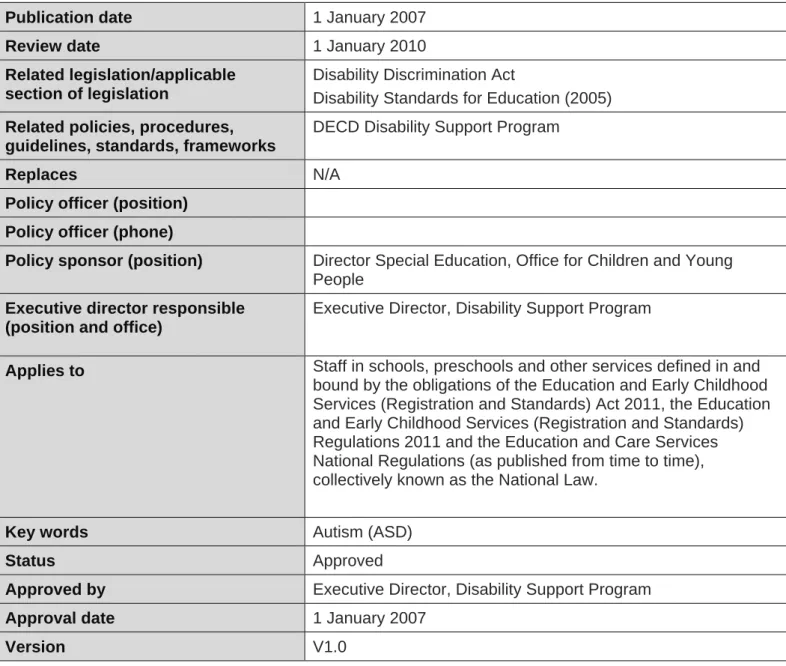 Table 1 - Document details 