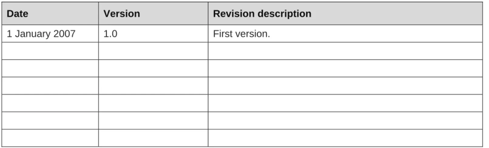 Table 2 - Revision record 