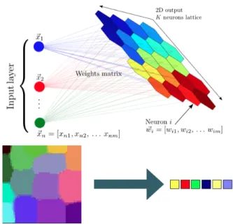 Figure 7: Self-Organizing Map Use case with Colors 1. Select an input sample