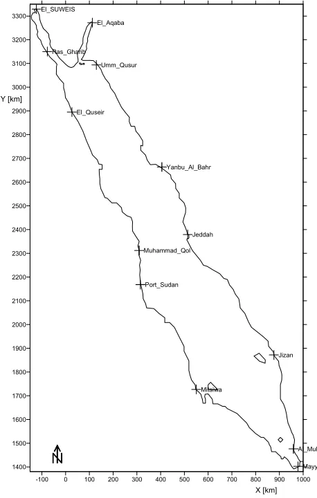 Figure 1.  Map of the Red Sea. 