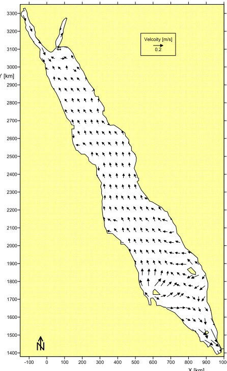 Figure 10.  Hydrodynamic Red Sea model results on Feb. 11, 2012 (hour 16.5, flood conditions)