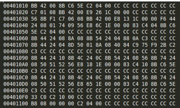 Figure 4.2: Snapshot of one bytes file