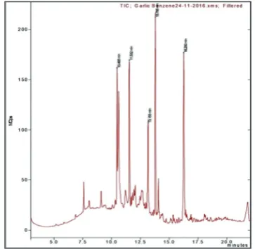 Fig. 6: Gas chromatography-mass spectrometry spectra of benzene extract