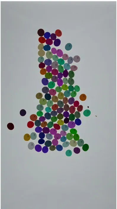 Figure 9 shows the output of OneKK on a sample of 115 soybeans. The algorithm  estimates that this picture contains 110-115 beans using its convexity estimation method