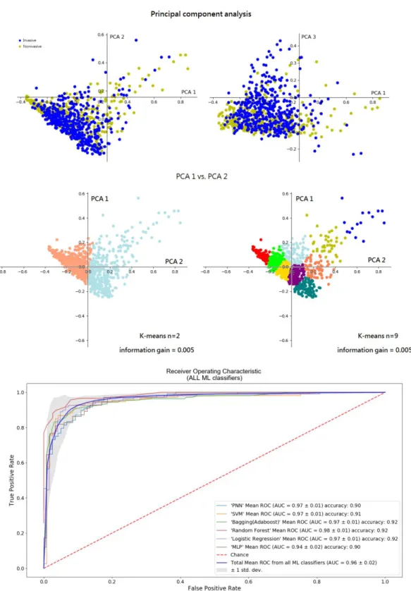 Fig. 6. Quantitative image features for distinguishing invasive patterns.
