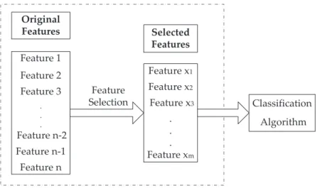 Figure 1.1: Feature selection, where m and n are constant, 1 ≤ m &lt; n, and {Feature x 1 ..
