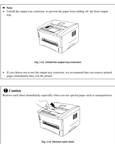 Fig. 1-12  Unfold the output tray extension